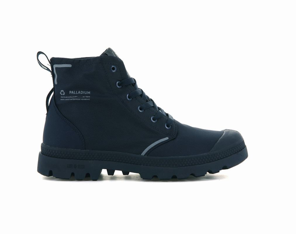 Palladium Pampa Lite+ Recycle Wp+ Men's Waterproof Boots Black/Navy (NEDR63978)